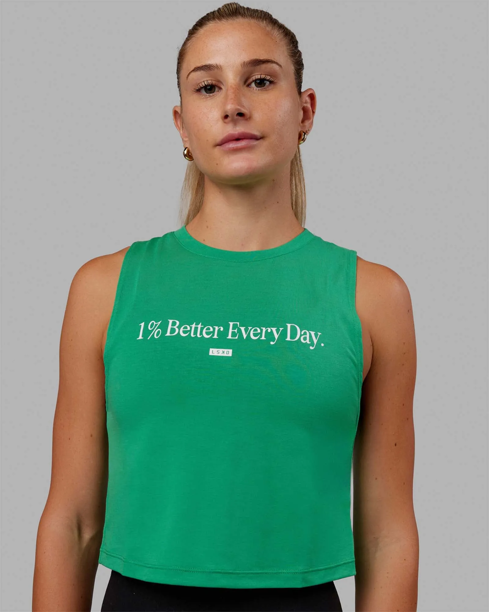 1% Better Training Tank - Holly Green-White