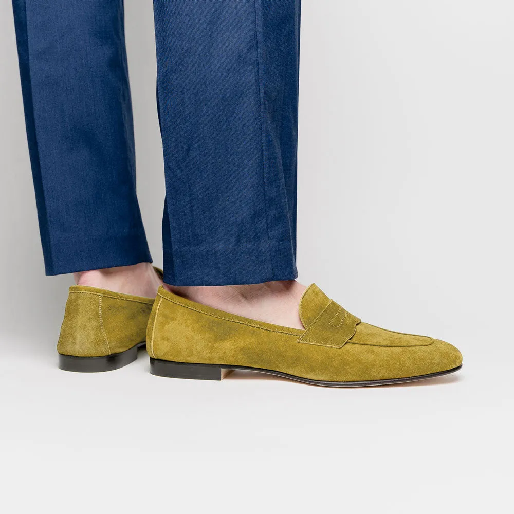 16-100-MUS TASCA Italian Sueded Kid Loafer Mustard