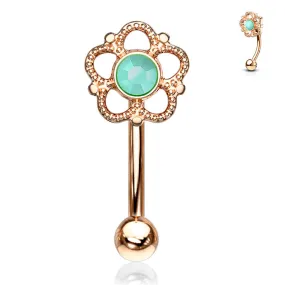 16g Petite Eleanor Reverse Navel Ring with Rose Gold Plating