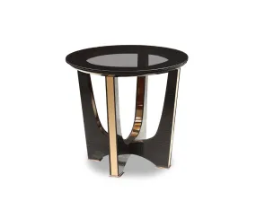 22' Black Crocodile and Rosegold End Table By Homeroots