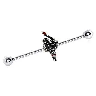 316L Stainless Steel Rattlesnake Industrial Barbell