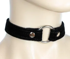 3/4" VELVET CHOKER WITH ONE 1" -O- RING