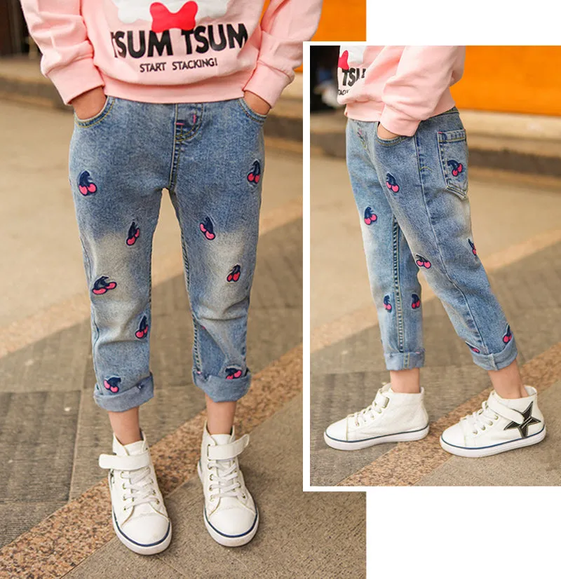 4-13 Years Children Girl Clothes Bottoms Denim Clothing Trousers Kids Girls Jeans Pants