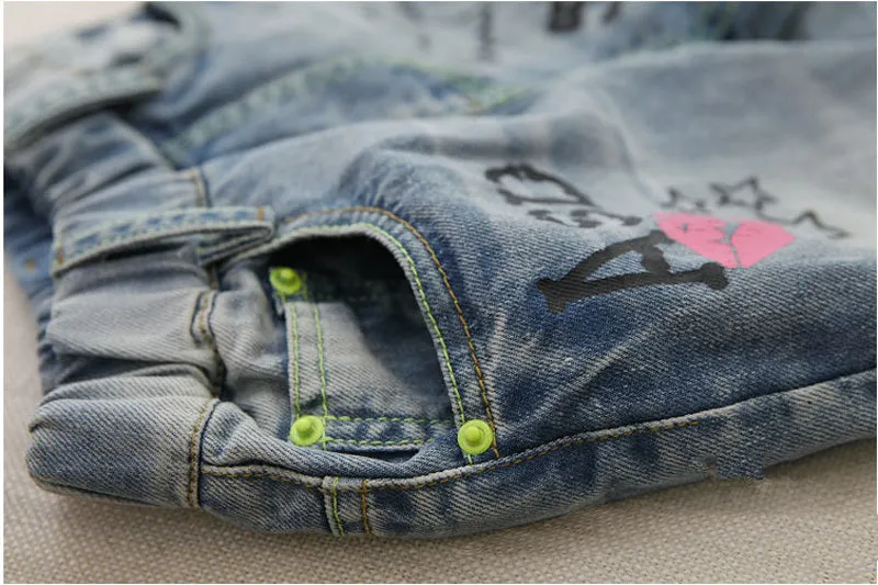 4-13 Years Children Girl Clothes Denim Clothing Trousers Kids Girls Jeans Pants