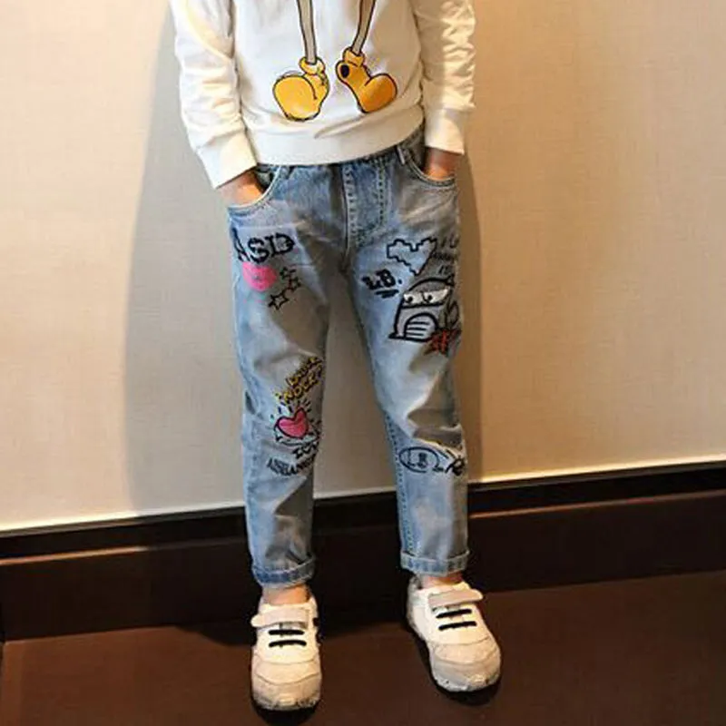 4-13 Years Children Girl Clothes Denim Clothing Trousers Kids Girls Jeans Pants