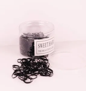 500pcs Black elastics in container