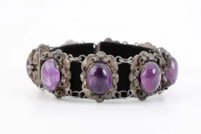 7" 925 Silver Vintage Amethyst Bracelet (48.20g.)