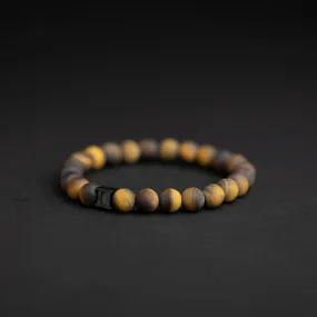 8mm Bracelet with matte Tiger Eye stone and black spacer