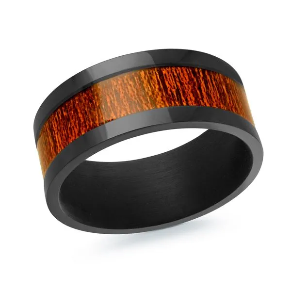 9MM Black Tantalum & Wood Band, Size 10.0