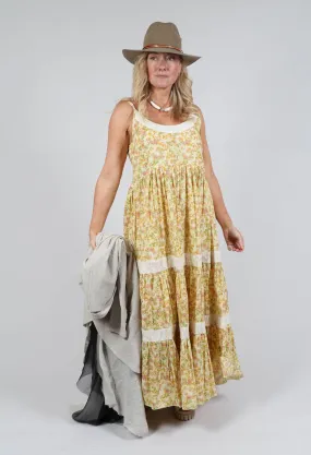 A Line Dress with Thin Straps in Floral Gisele Print