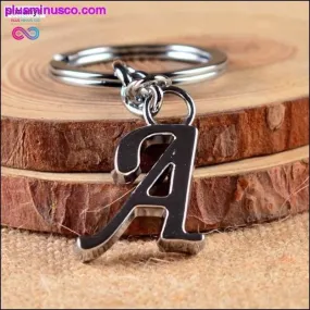 A-Z Letters key Chain Silver Color Metal Keychain Women Car