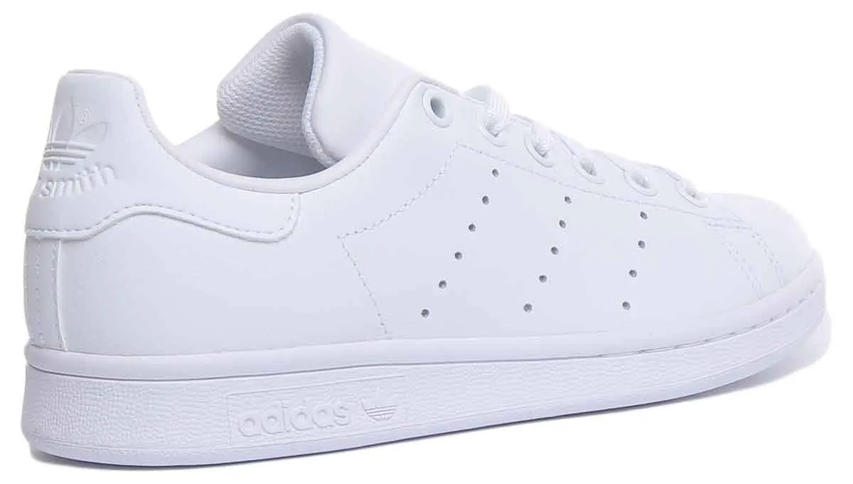 Adidas Stan Smith J Lace Up Leather Trainers In White For Youth