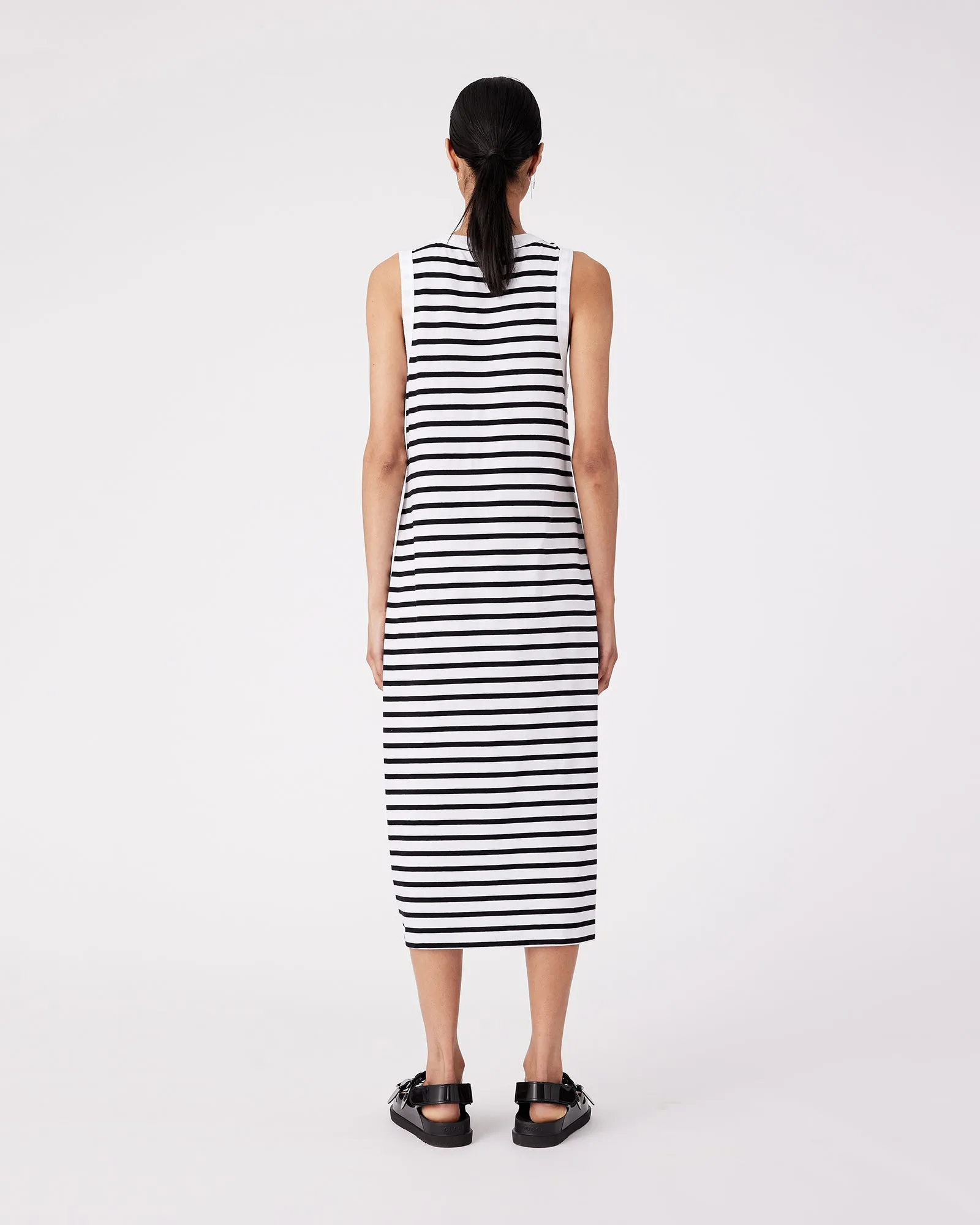 ADUT DRESS - BLACK ROCK STRIPE