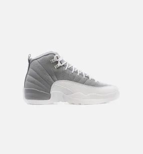 Air Jordan 12 Retro Stealth Grade School Lifestyle Shoe - White/Grey Free Shipping