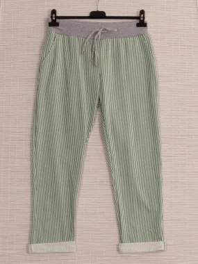 Anne   Kate Italian Ragusa Stripe Green Pants 14-18