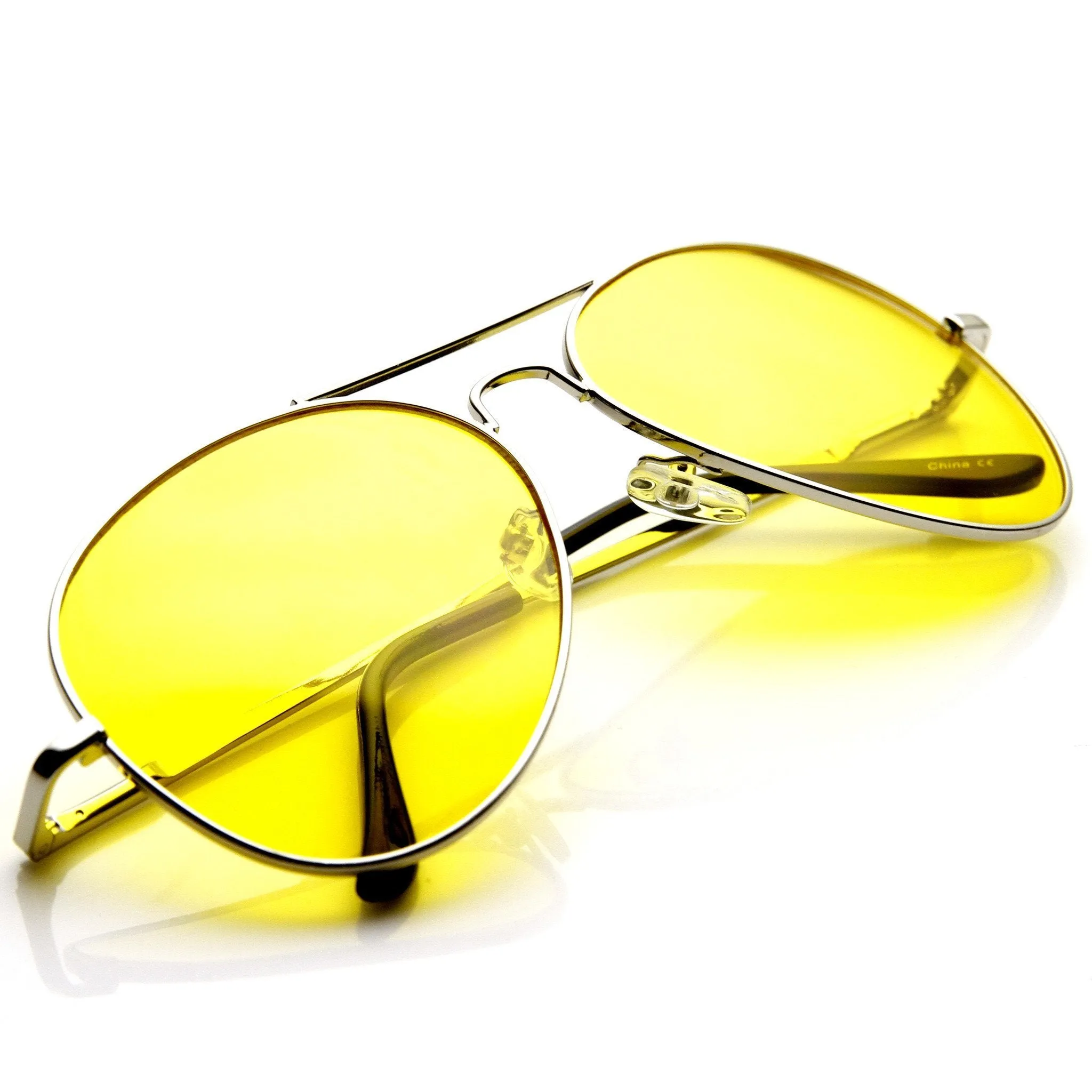 Aviator Sunglasses With Yellow Driving Lens