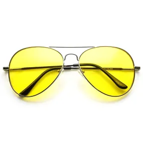 Aviator Sunglasses With Yellow Driving Lens