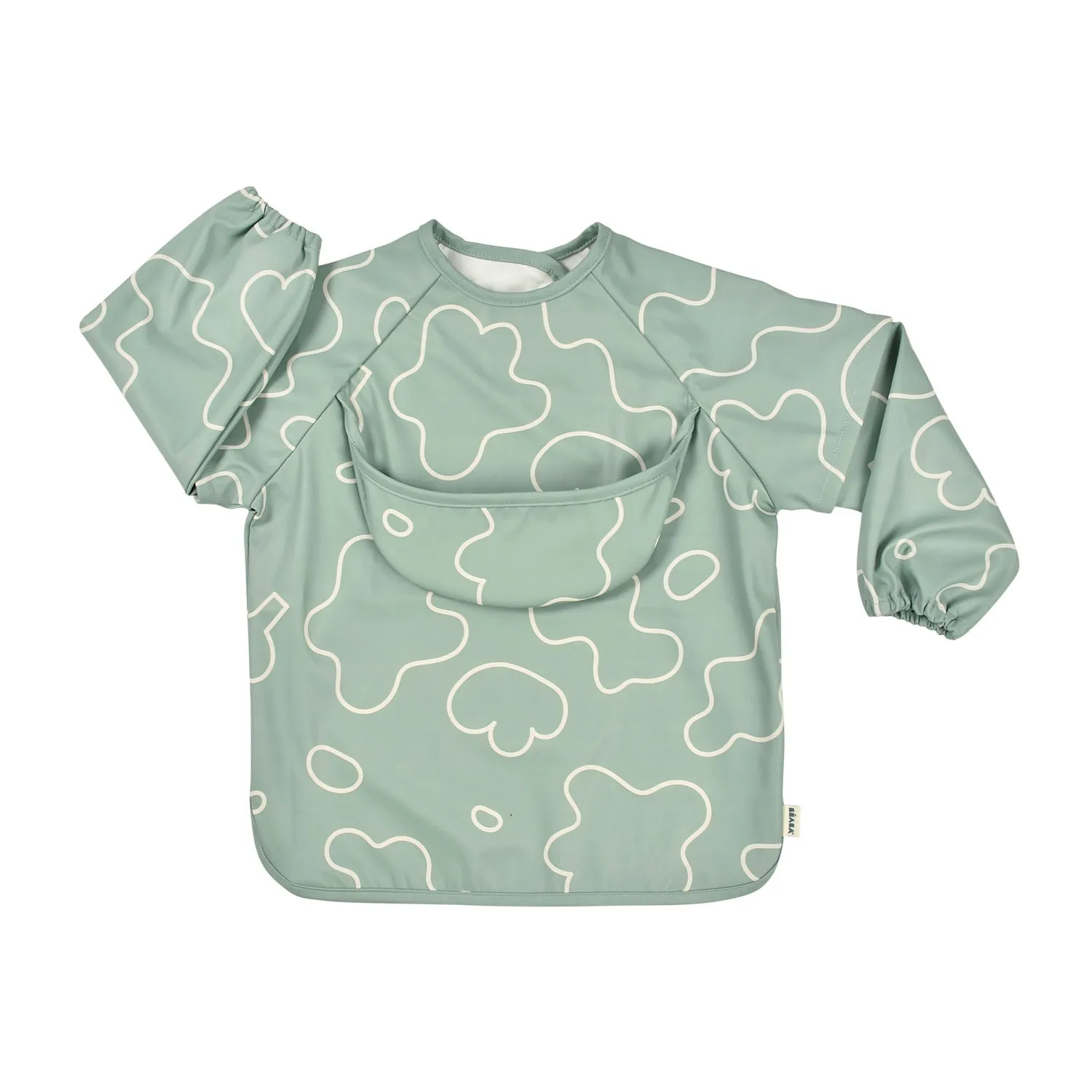 Beaba 2 in 1 Bib with Removable Sleeves - Sage Green