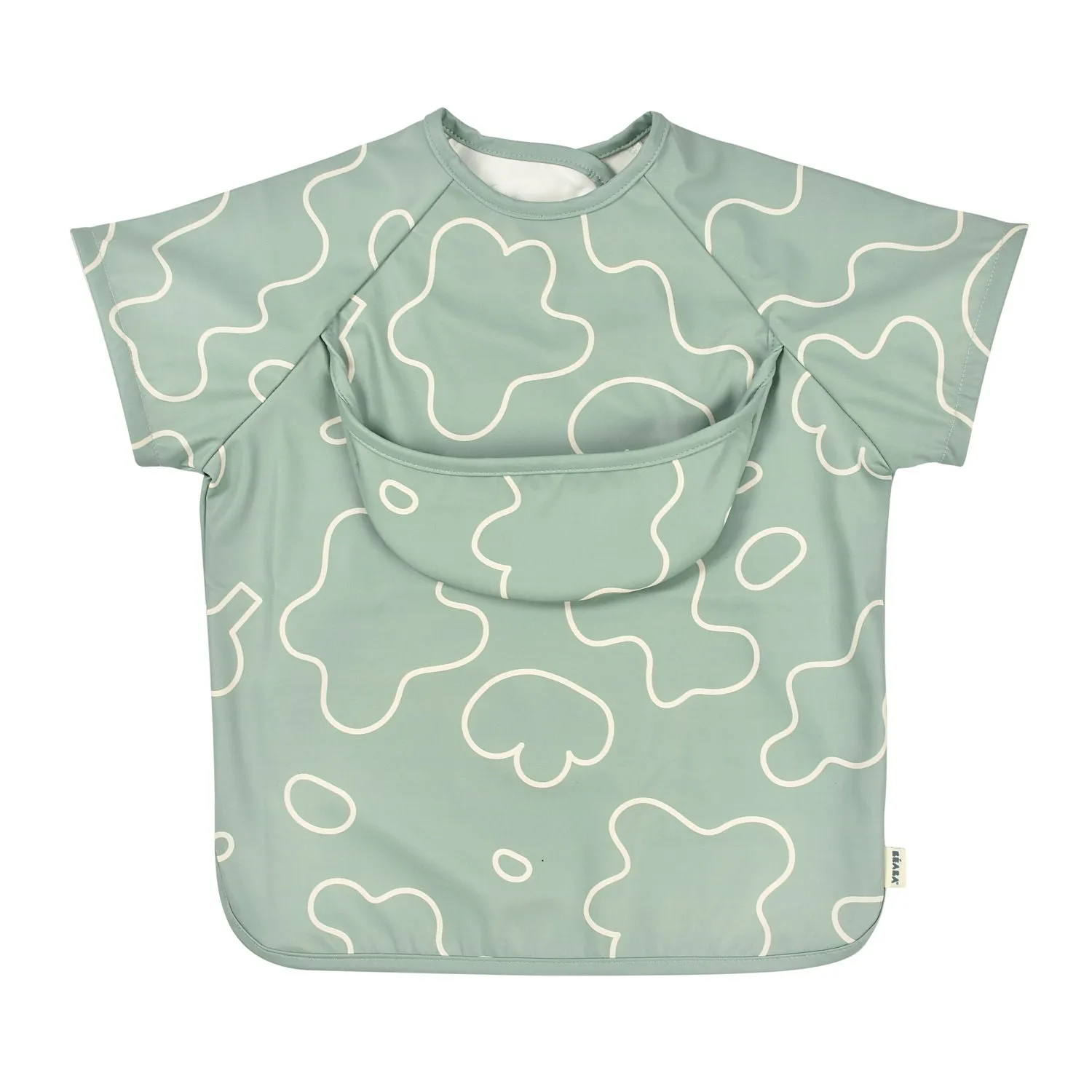 Beaba 2 in 1 Bib with Removable Sleeves - Sage Green