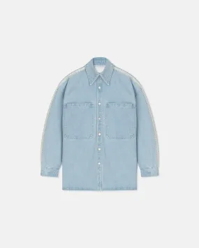 Beaux - Crochet-Trimmed Denim Shirt - Eco Bleach