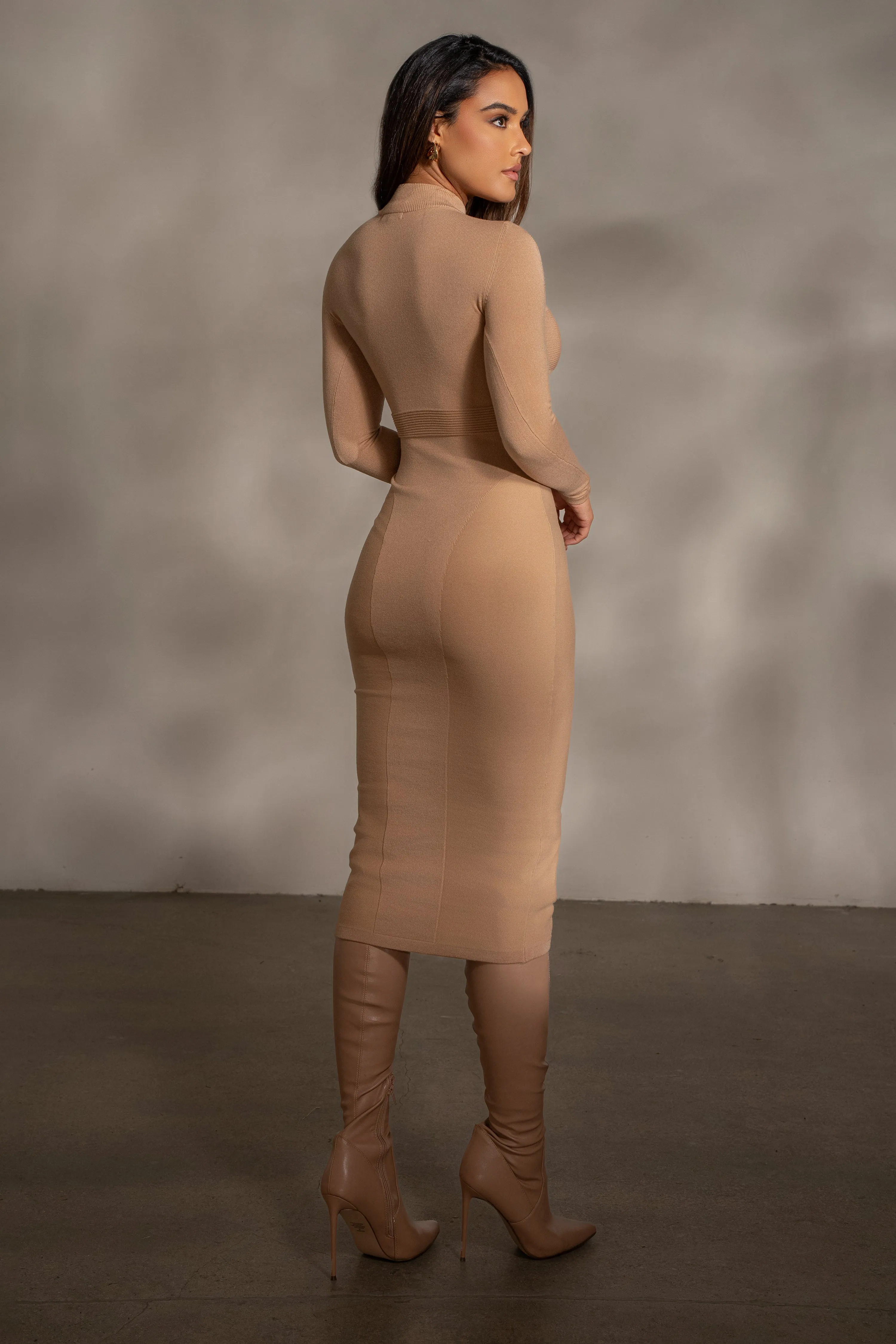 Beige Dakotah Midi Dress