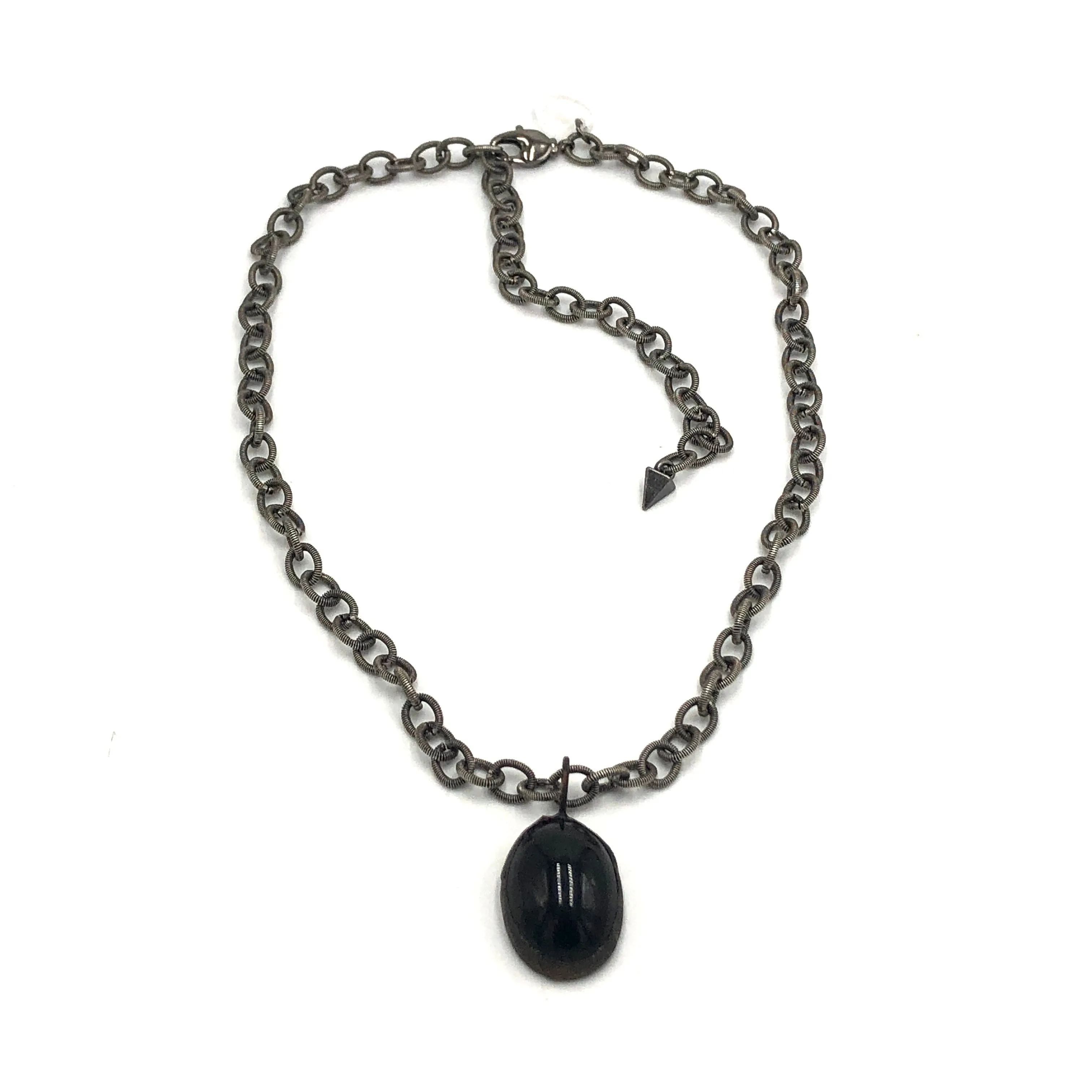 Black & Guitar String Chain Layering Necklace