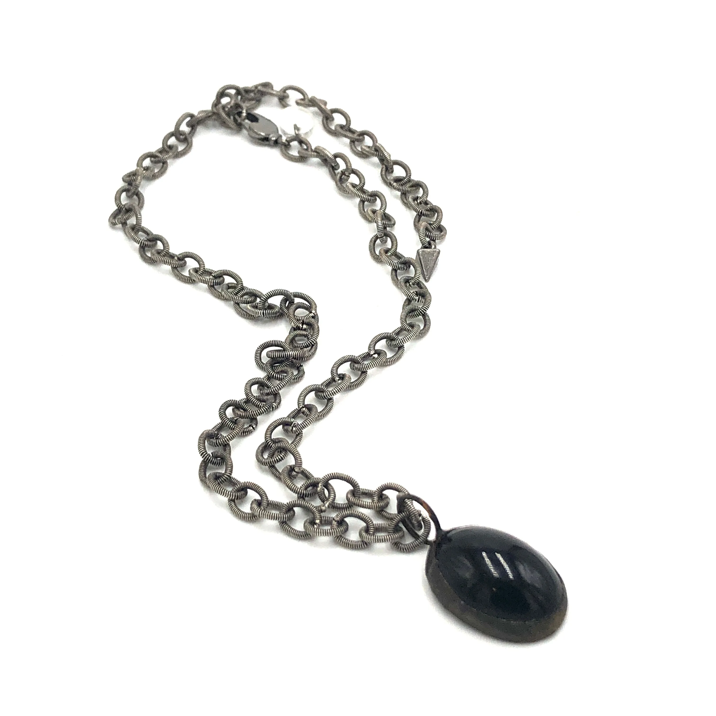 Black & Guitar String Chain Layering Necklace