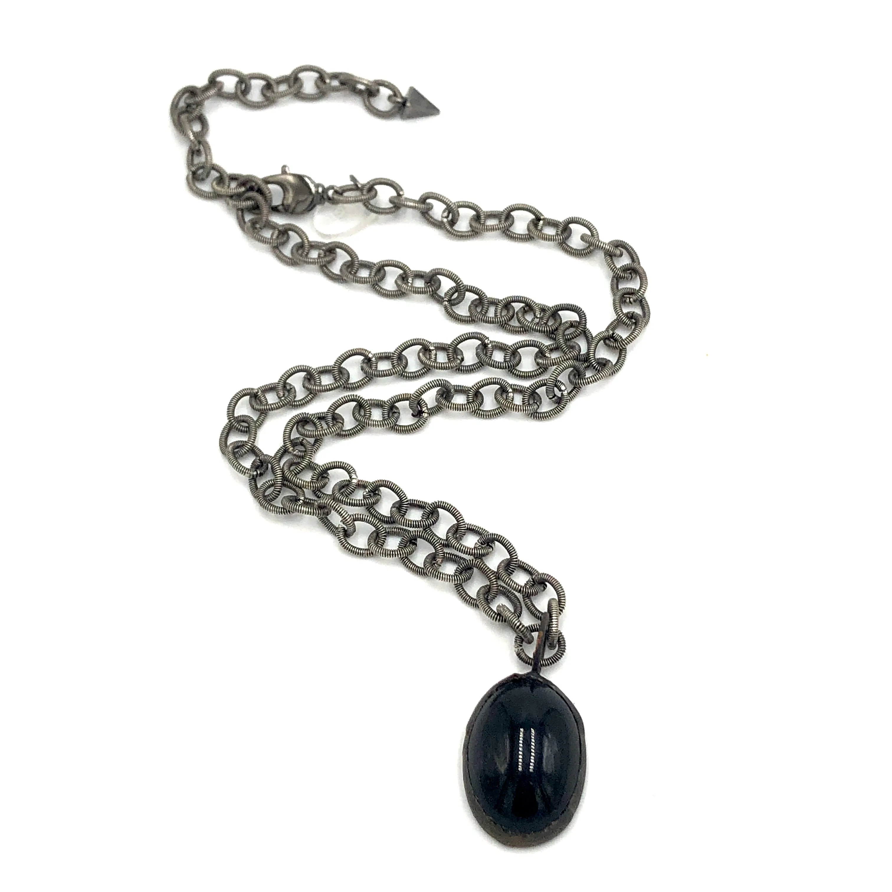 Black & Guitar String Chain Layering Necklace