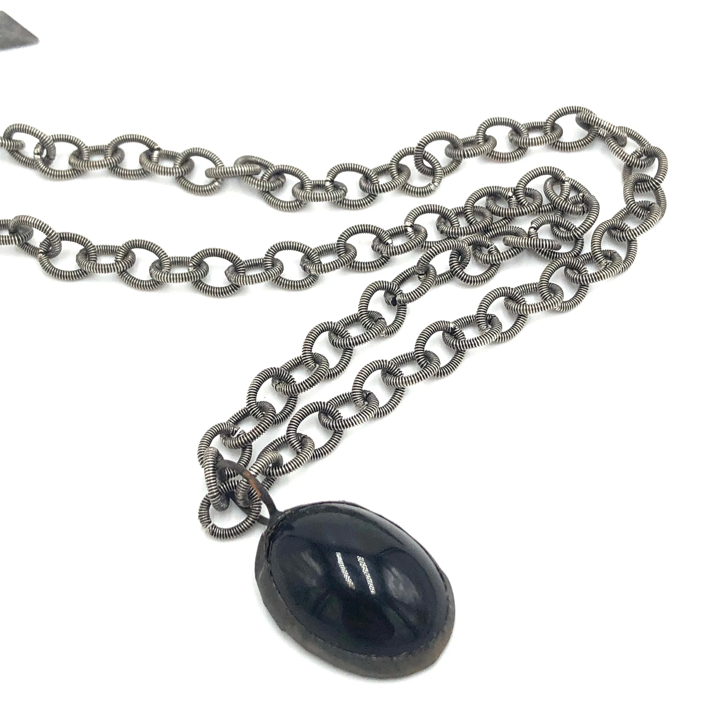 Black & Guitar String Chain Layering Necklace