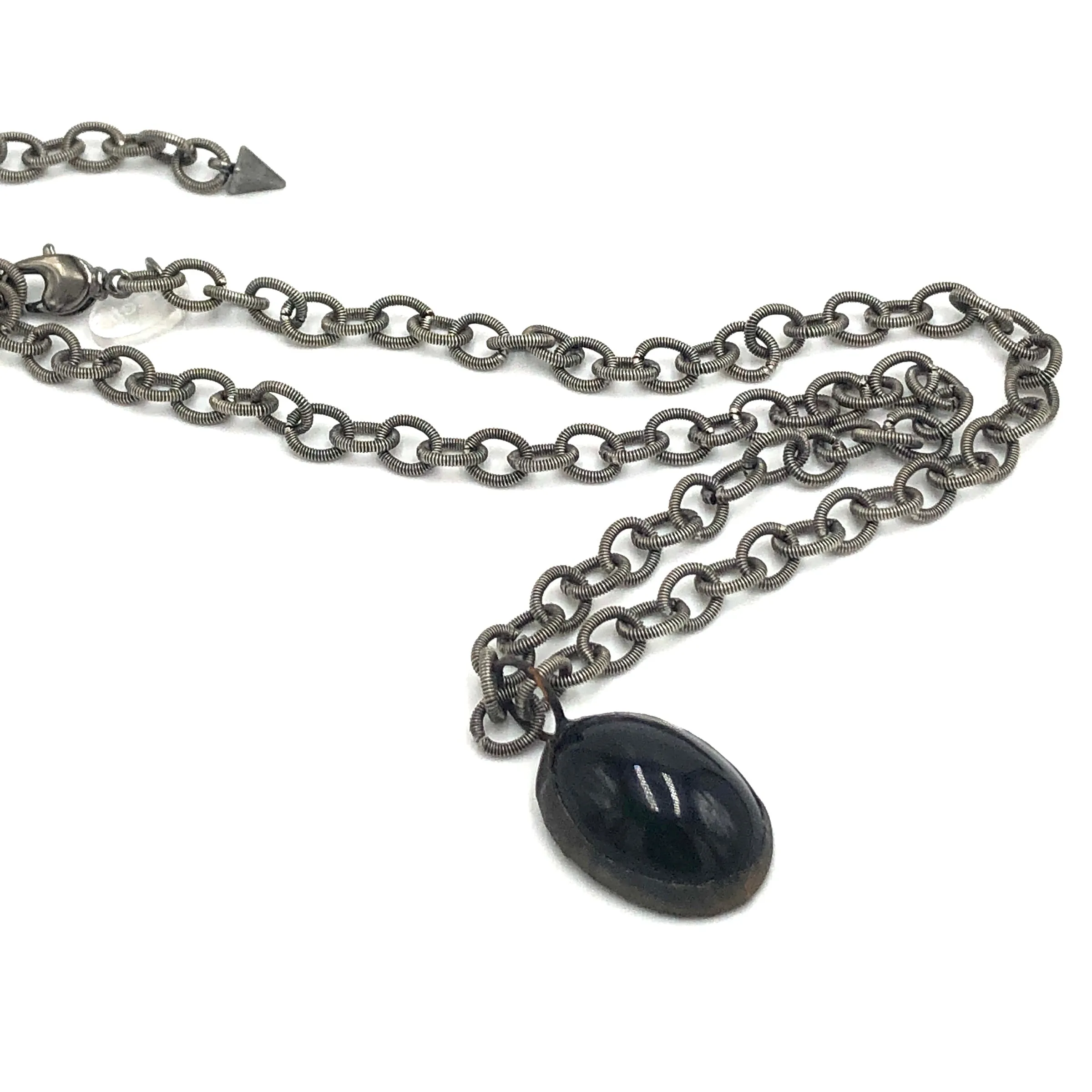 Black & Guitar String Chain Layering Necklace