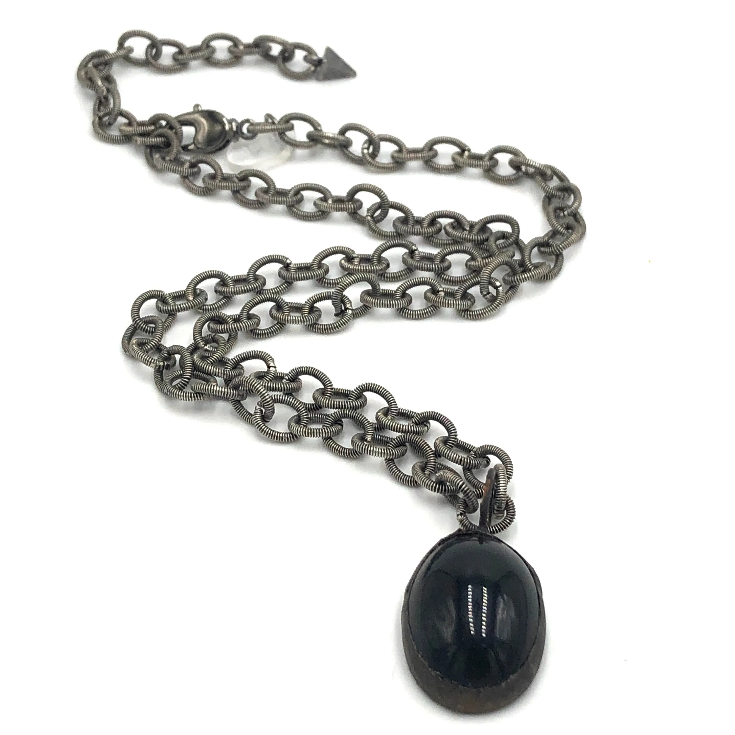 Black & Guitar String Chain Layering Necklace