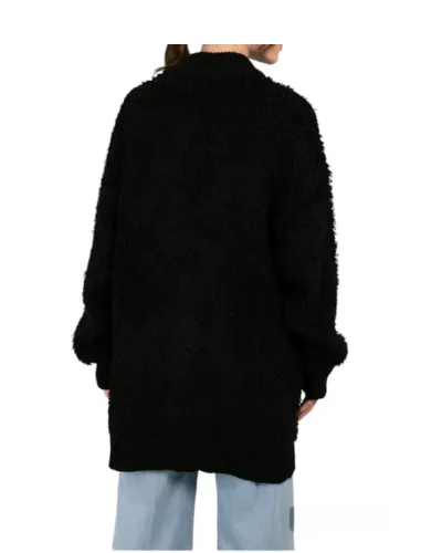 Black Teddy Bouclé Long Cardigan Jacket