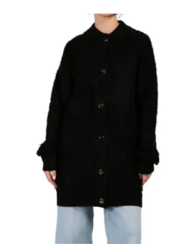 Black Teddy Bouclé Long Cardigan Jacket