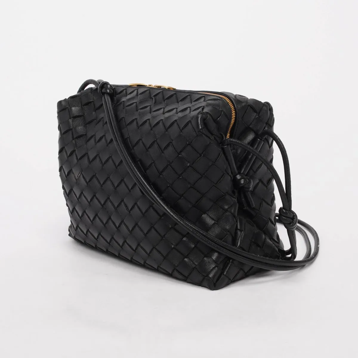 Bottega Veneta Black Intrecciato Medium Loop Camera Bag