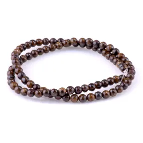 Bronzite 4mm Round - 15-16 Inch