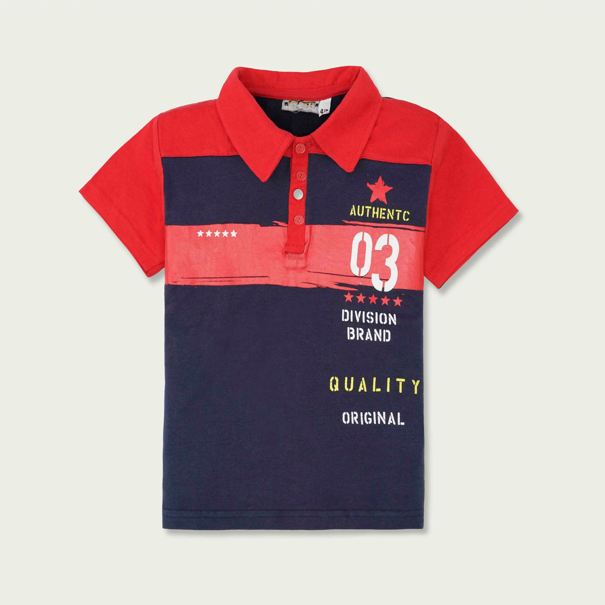 C1484 SNK Authentc 03 Division Brand Cut Lable Red with Blue Polo