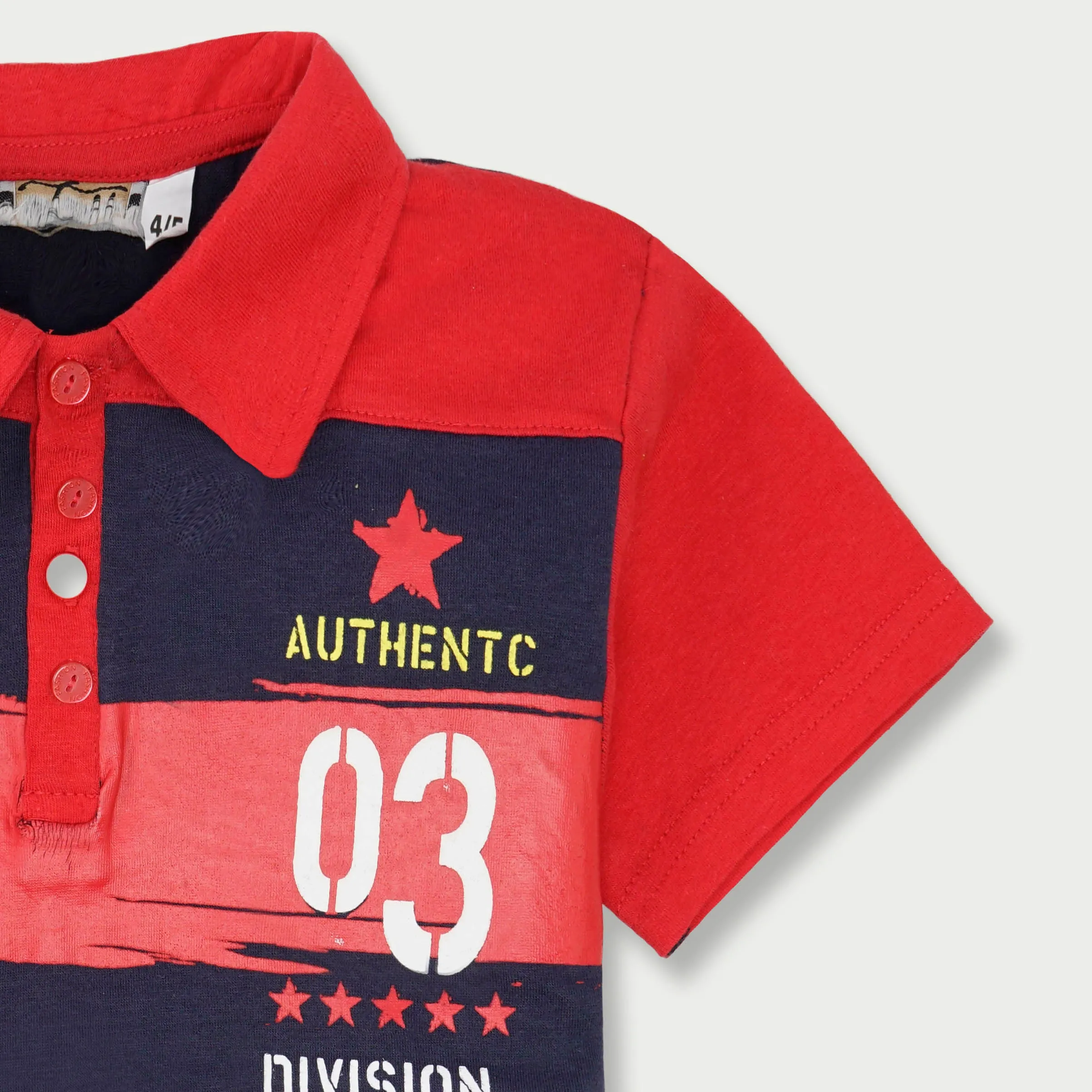 C1484 SNK Authentc 03 Division Brand Cut Lable Red with Blue Polo