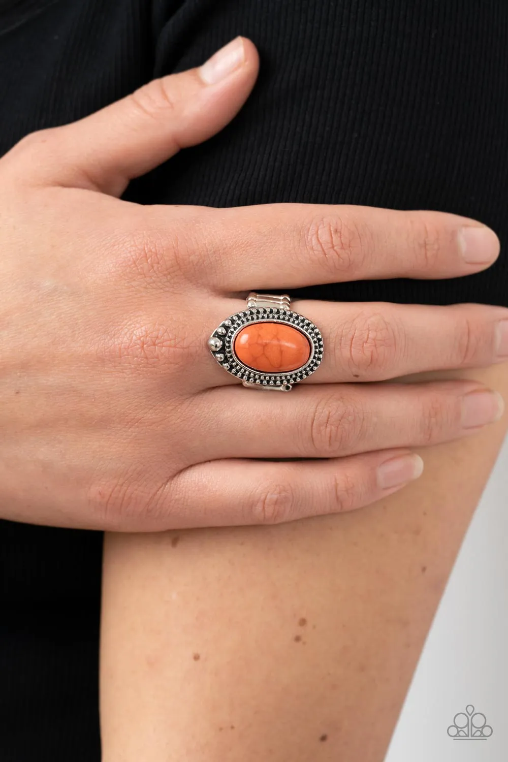 Chiseled Canyons Orange Stone Ring - Paparazzi Accessories