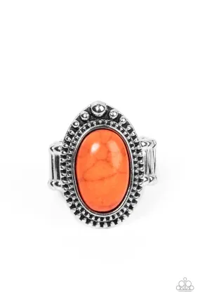 Chiseled Canyons Orange Stone Ring - Paparazzi Accessories