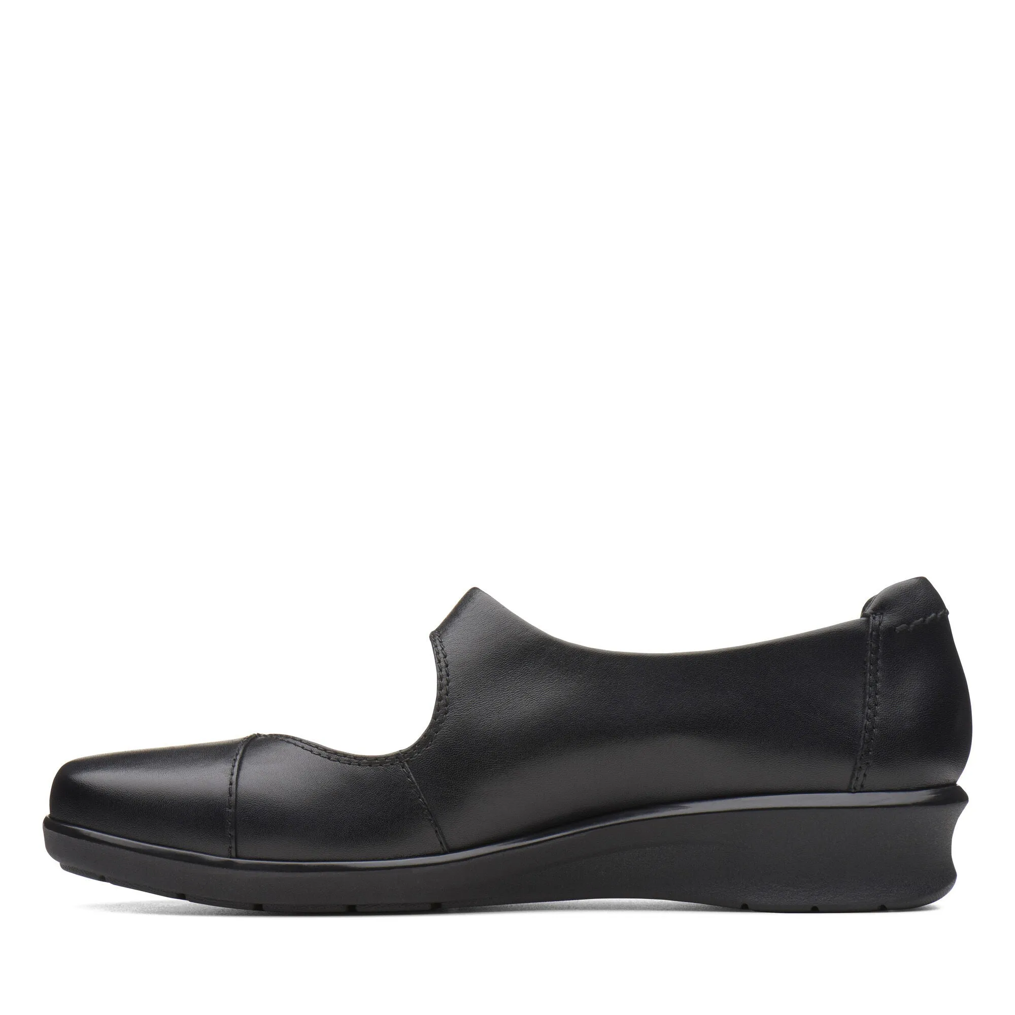 Clarks Hope Henley Black Leather Standard Width