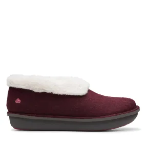 Clarks Step Flow Low Maroon Textile