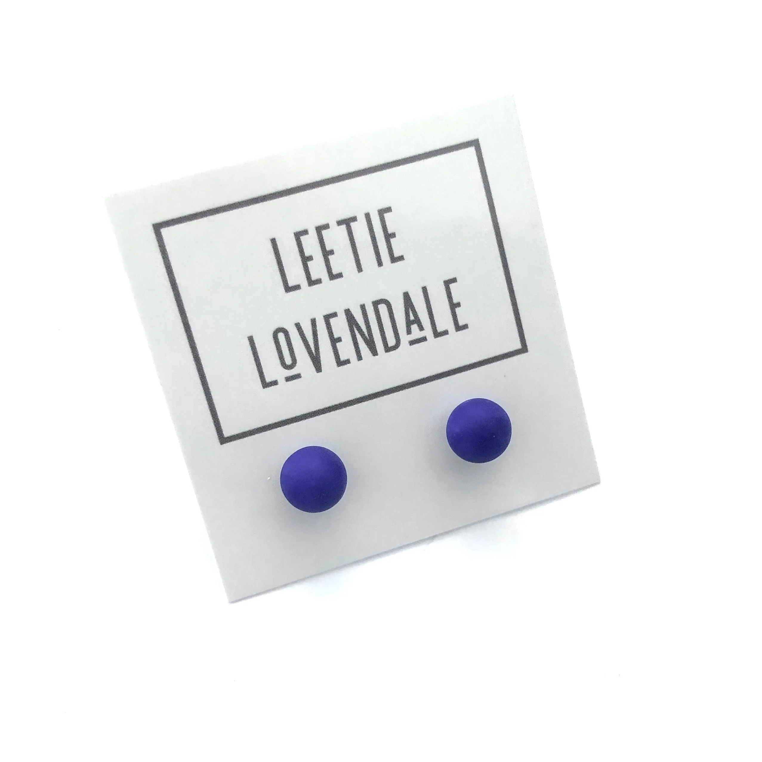 Cobalt Matte Lucite Ball Stud Earrings