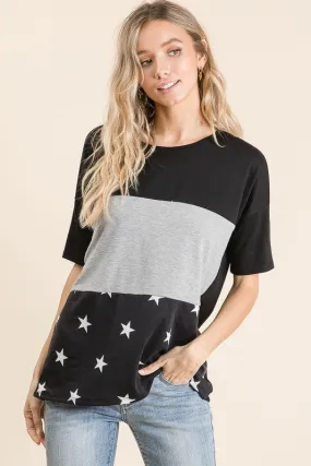 Color Block Star Top