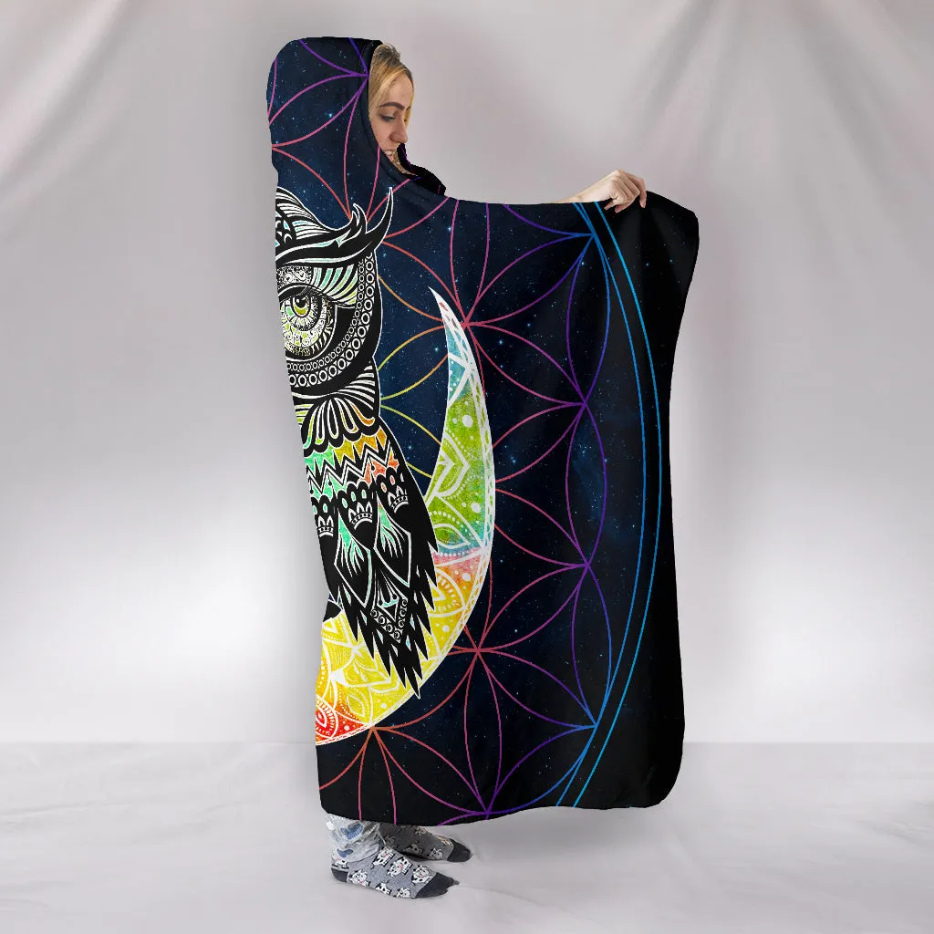 Colorful Owl Hooded Blanket