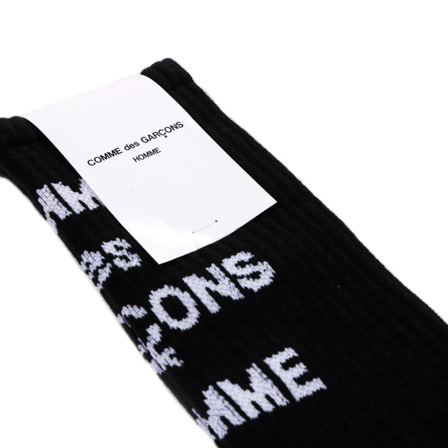 COMME DES GARCONS HOMME K501 LOGO SOCKS BLACK