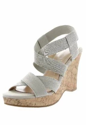 Criss Cross Wedge Heel - Khaki