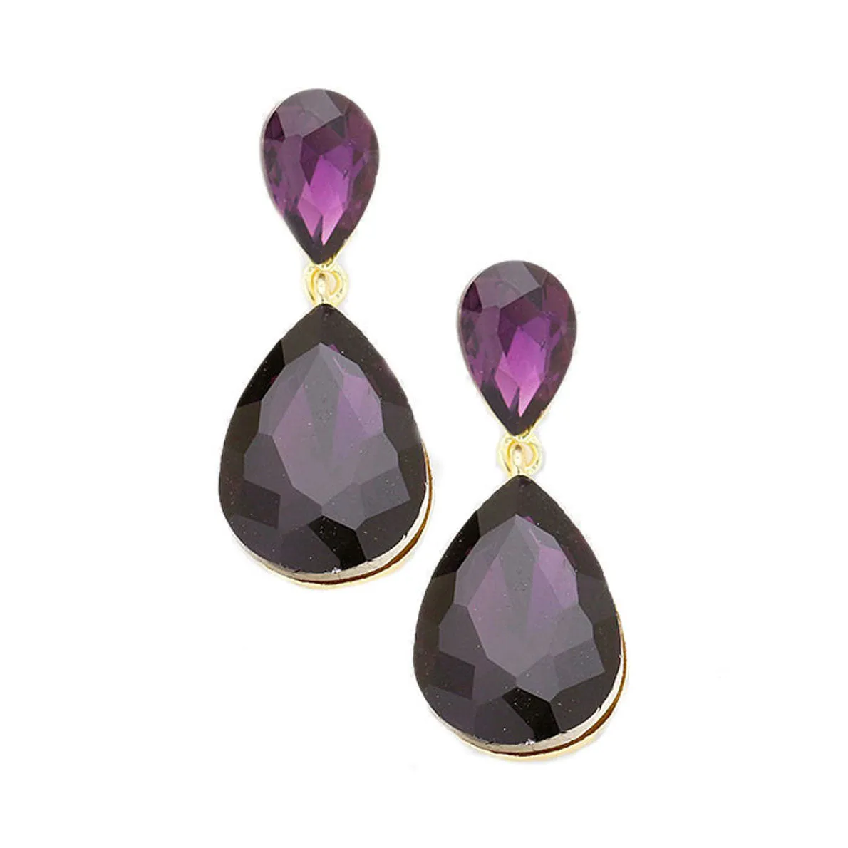 Crystal Double Teardrop Evening Earrings