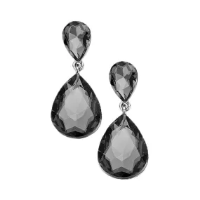 Crystal Double Teardrop Evening Earrings