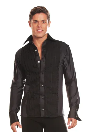 Dance America MS8A Men's Ruffled Tuxedo Ballroom Shirt without Trunks in Stock