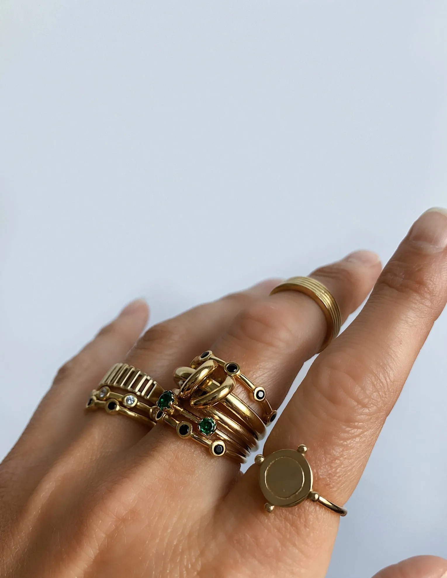 Demi Onyx Ring <br> Gold Vermeil